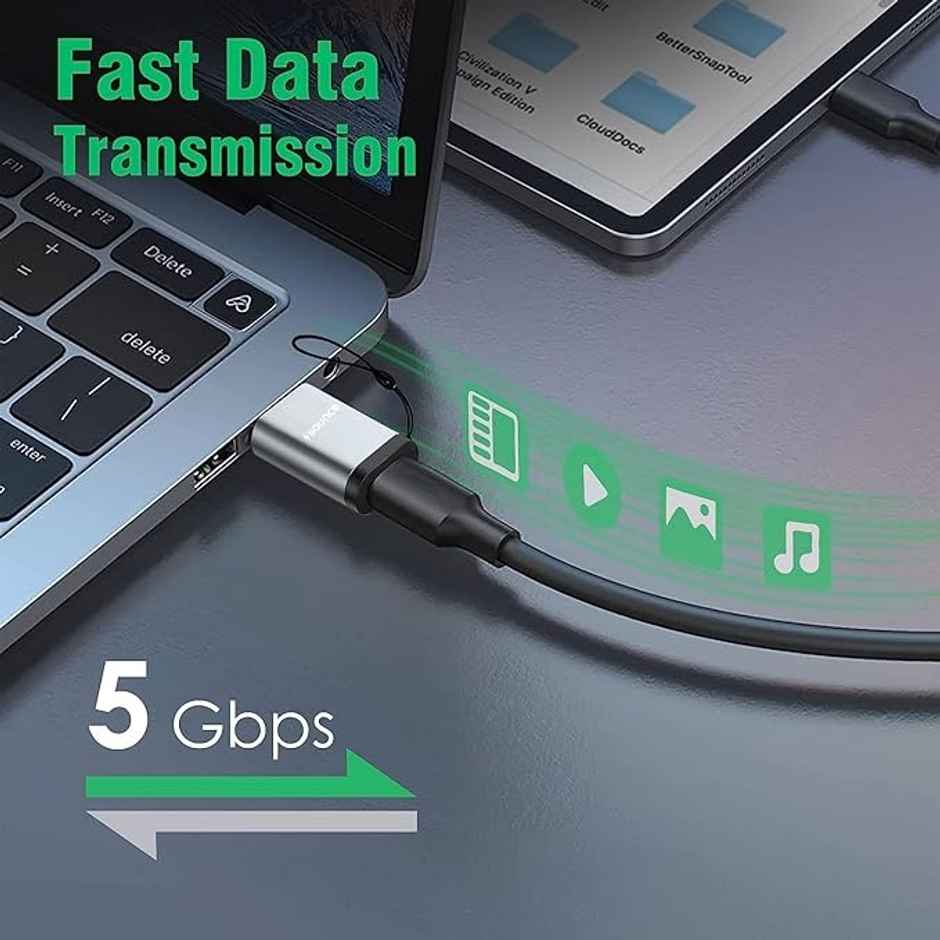 Sounce Usb 3.0 Otg To Usb Type C Adapter Portable Peripherals High-Speed Data Transfer | Grey