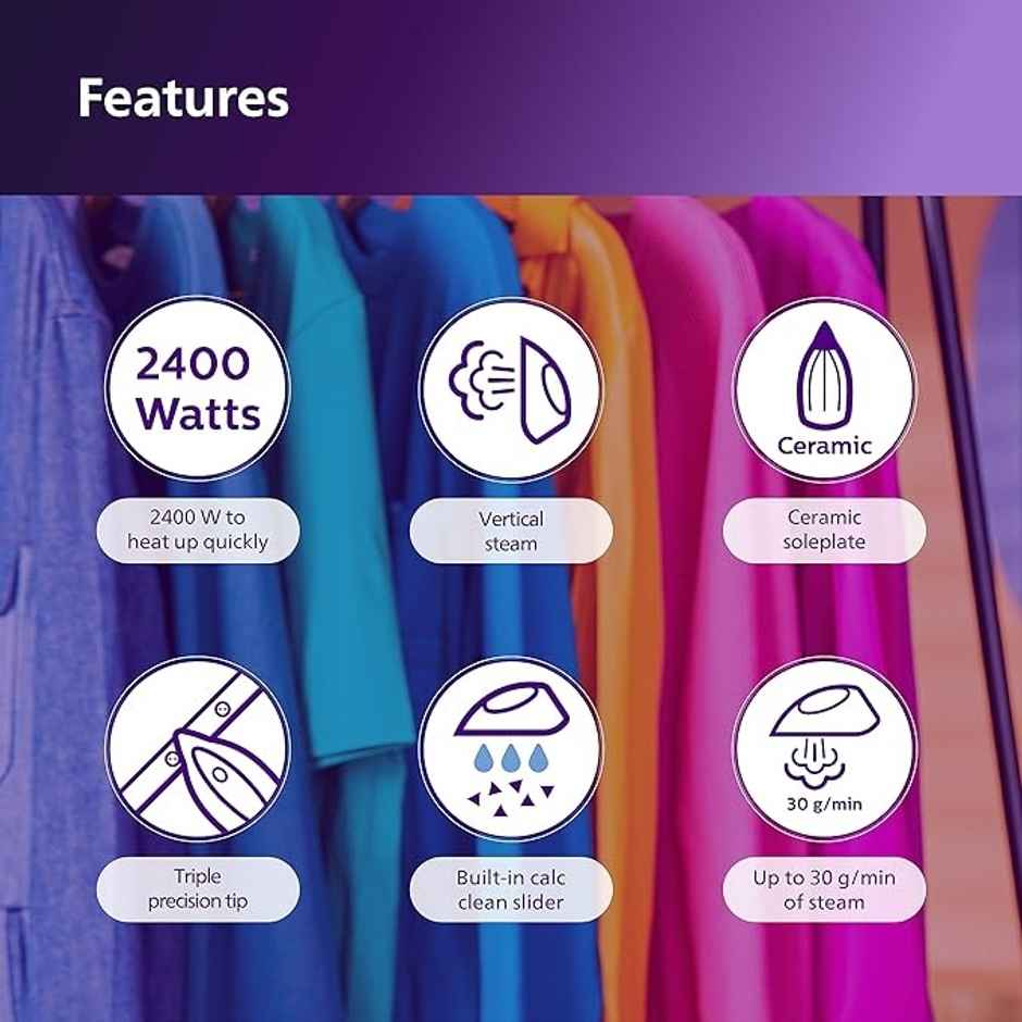 Philips Gc2147/30 Steam Iron 2400 W Ceramic Pink