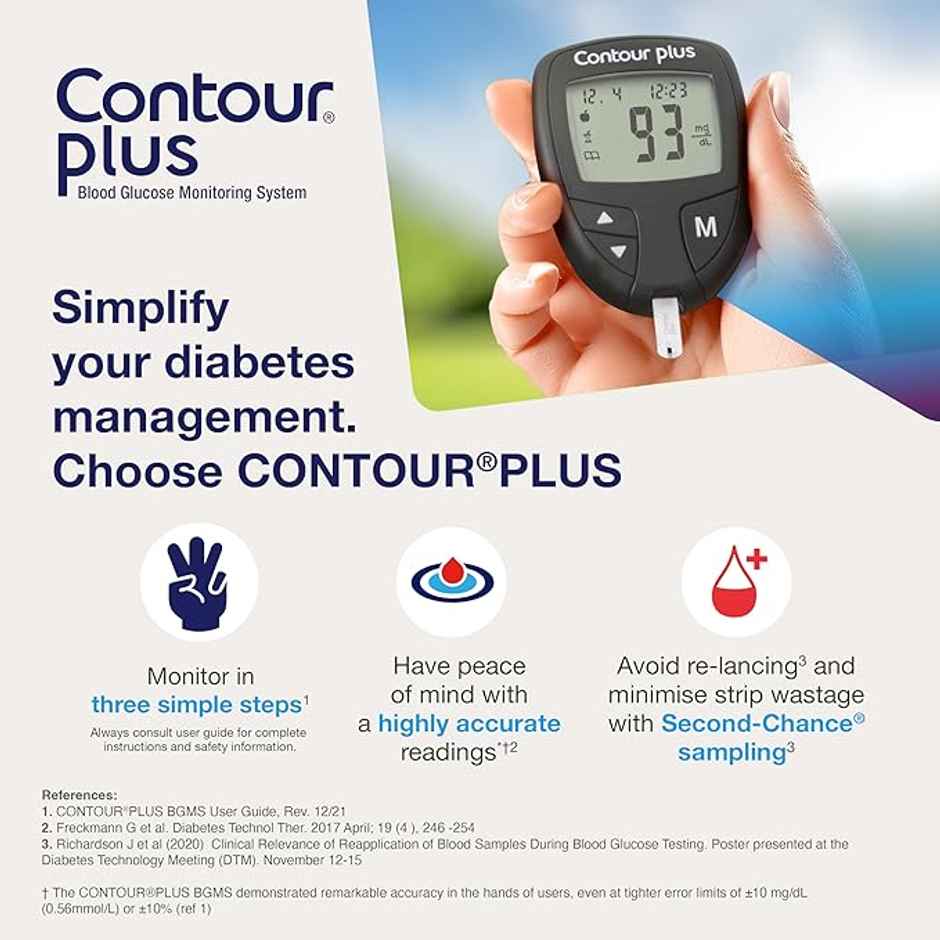 Contour Plus Blood Glucometer with 25 Test Strip