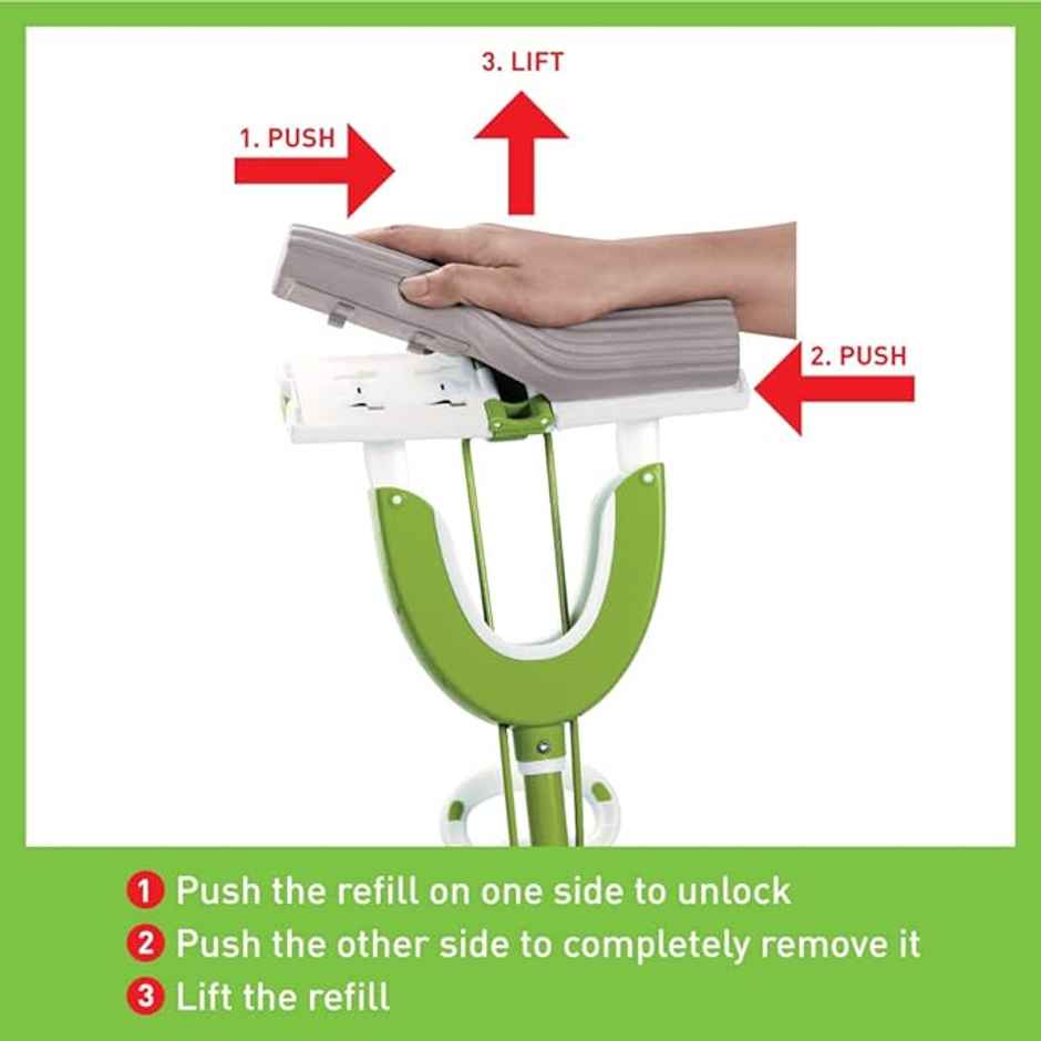 Scotch-Brite Butterfly Mop - with Butterfly Squeezing Mechanism | Comes with 1 Additional Refill