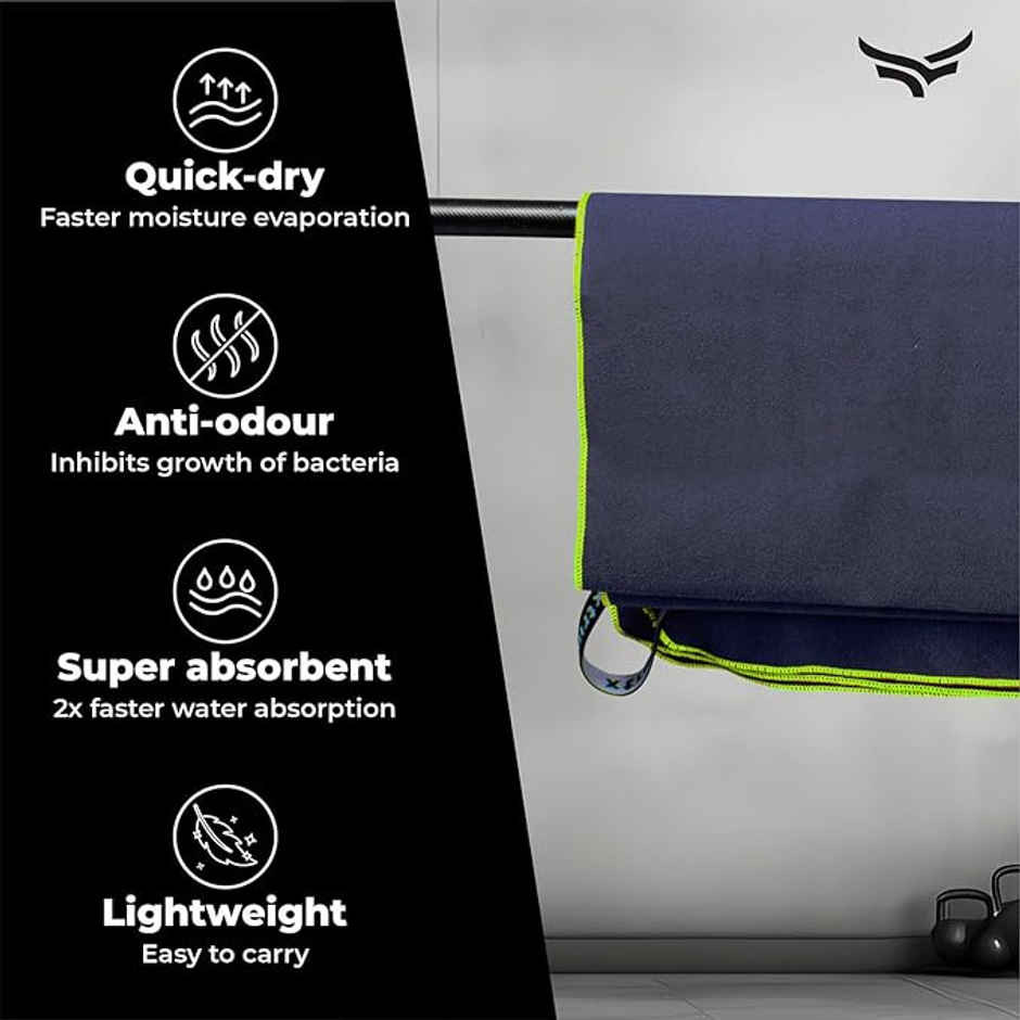 Xtrim Microfiber Quick Dry Towel, Gym Towel, Sports Towel| 200 GSM | S | Navy Blue