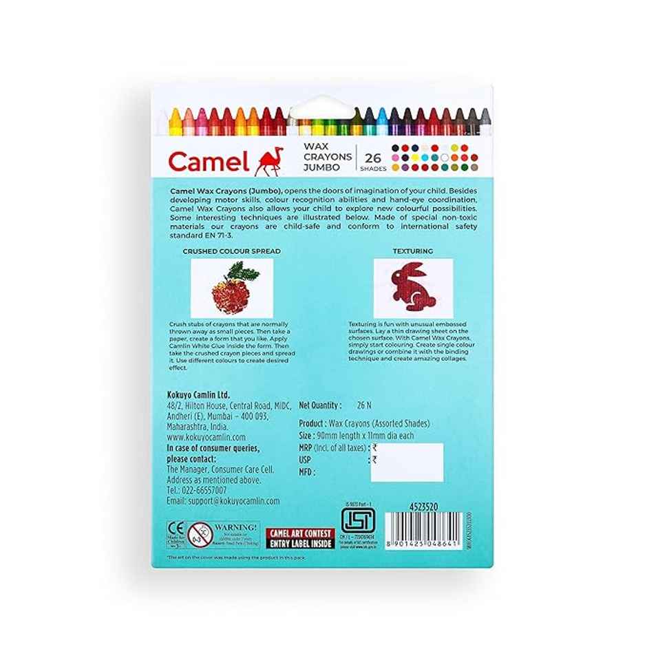 Camel Wax Jumbo Crayons 26 Shades
