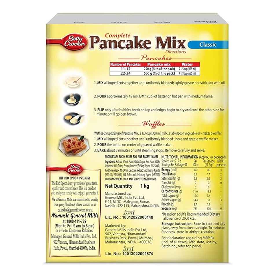Betty Crocker Complete Classic Pancake Mix 1Kg