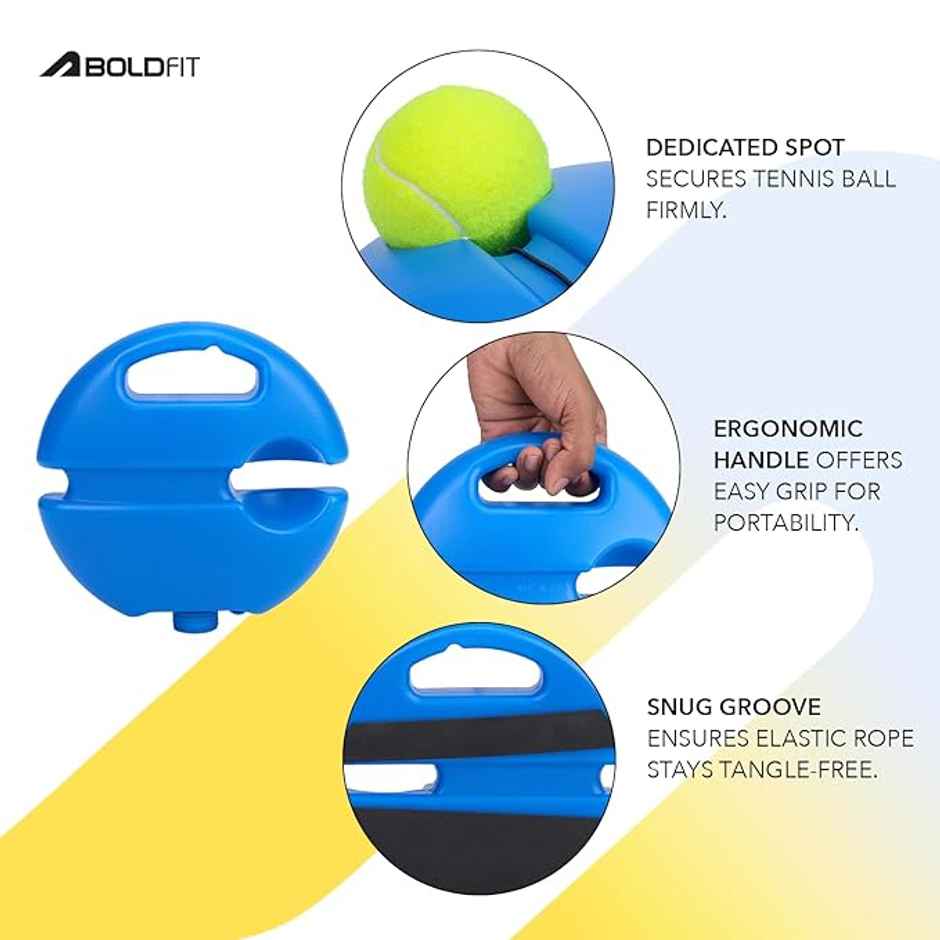 Boldfit Tennis Trainer Rebound Ball Set For Solo Practice Indoor & Outdoor | Blue