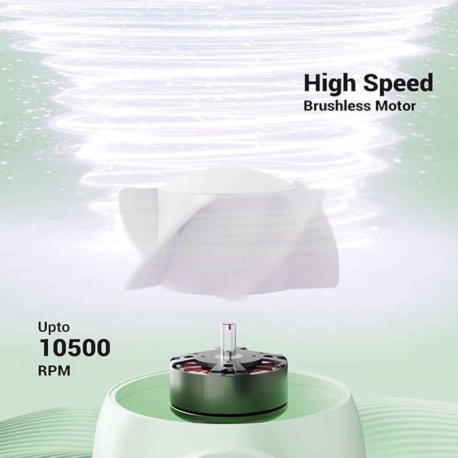 Zebronics Heat Buster 100 Green Mini Fan 10500 Rpm 3 Speed 5.4M S Airflow Type C Charge