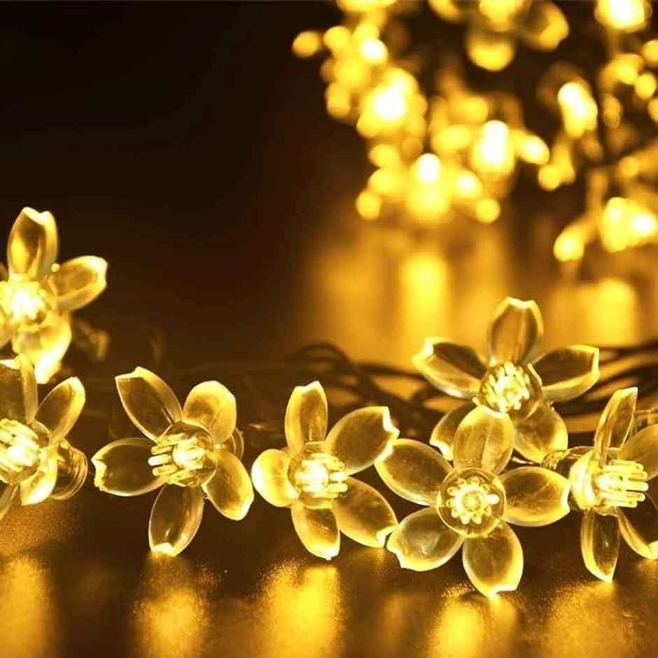 Desidiya Decorative Led String Lights With 16 Silicone Flowers | Warm White | Vibrant Glow | 4 m