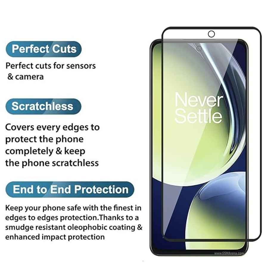 Techvor Tempered Glass for OnePlus Nord CE 3 Lite 5G With Easy Installation Kit for Smartphone