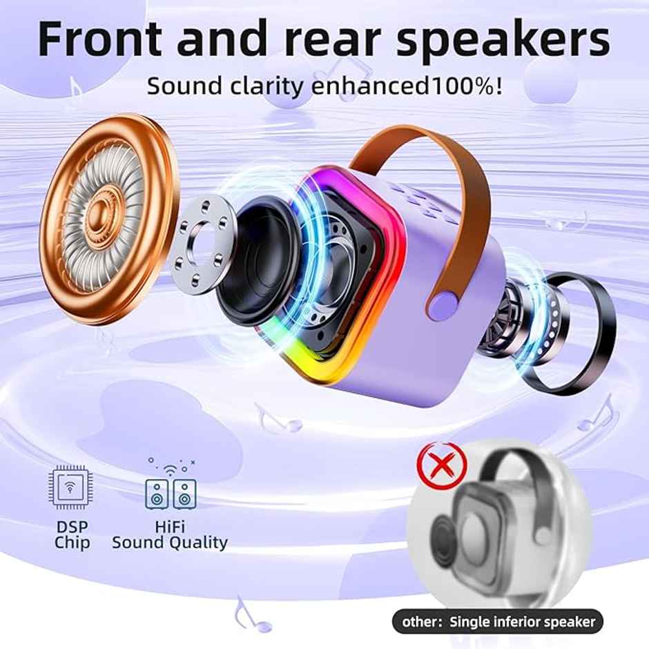 Kidara Unicorn Karaoke Speaker & Mic Set (5 W, Purple)