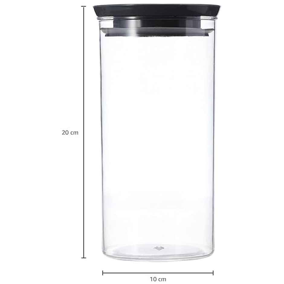 Tex-Ro Plastic Round Push Grocery Container For Kitchen Organizer
