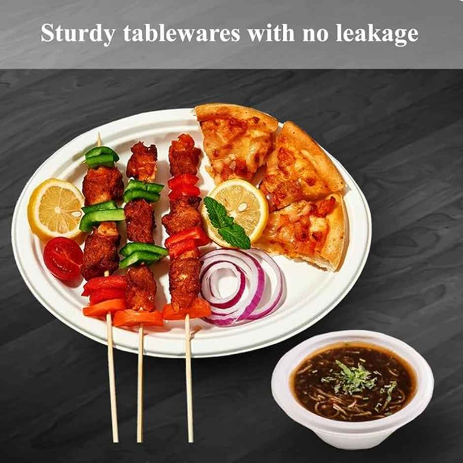 Disposable Bagasse Plates | Round | 7 inch | Ezee