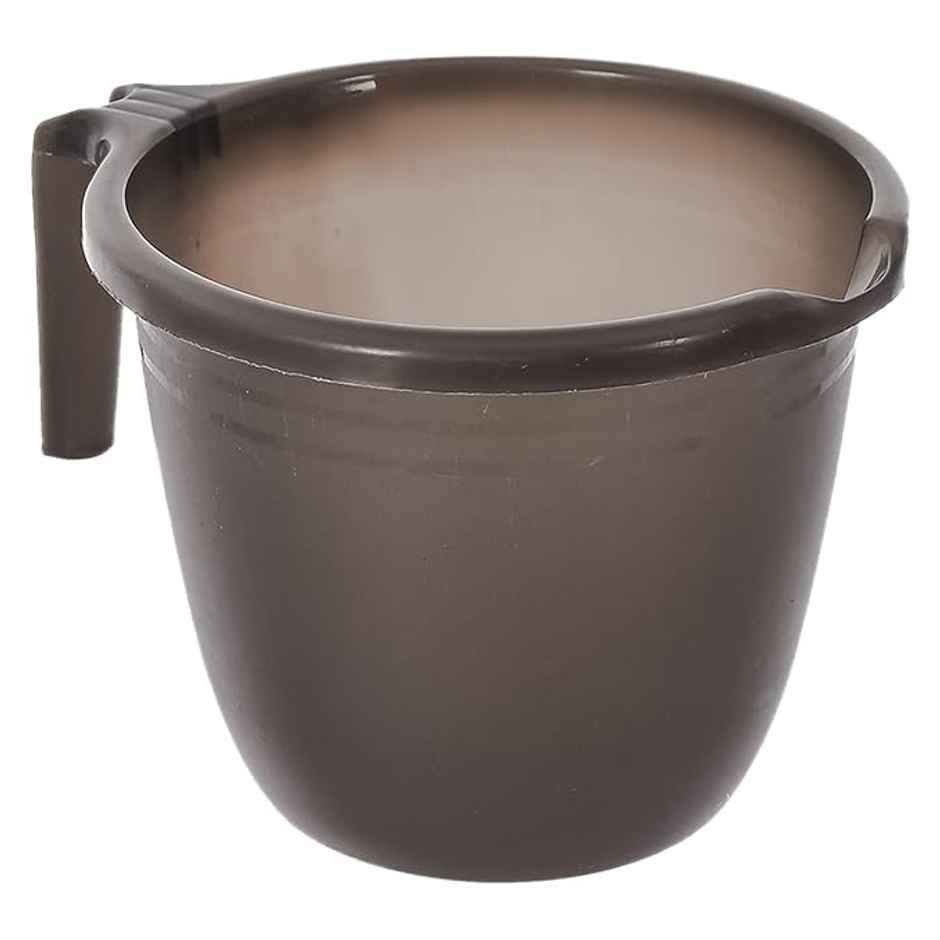 Kuber Industries Pack of 2 Plastic Bathroom Mug|Size 14 x 14 x 12 CM|1 L (Black)