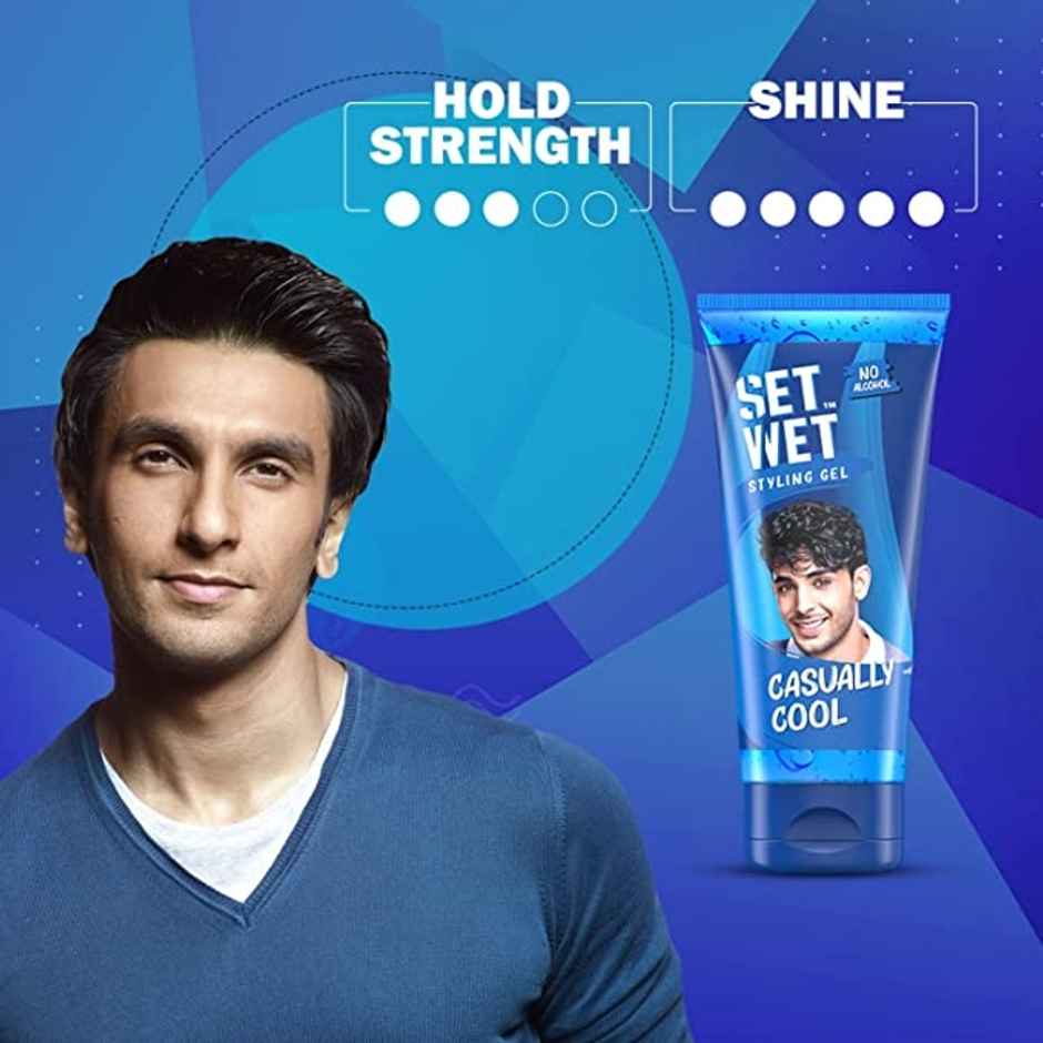 Set Wet Hair Gel for Men Cool Hold Medium Hold Tube Combo