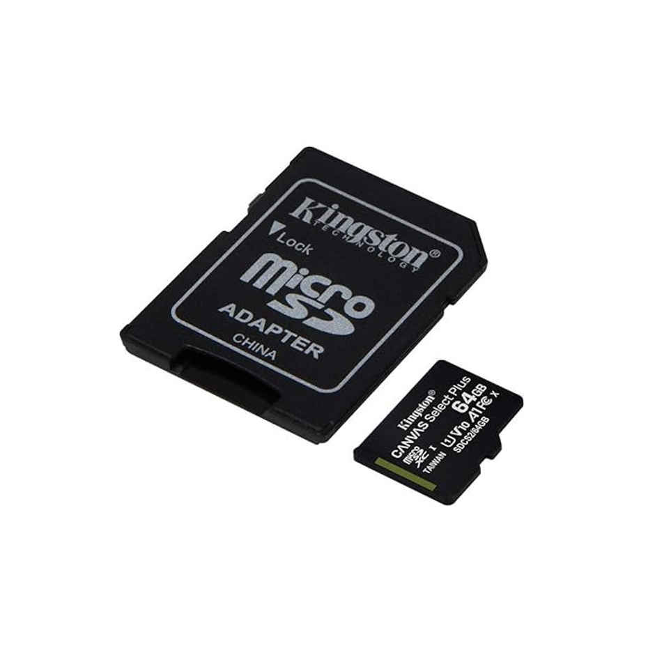 Kingston Canvas Select Plus 64Gb Microsd Card Class 10 Uhs-I 100Mb/S With Adapter (Sdcs2/64Gbin)