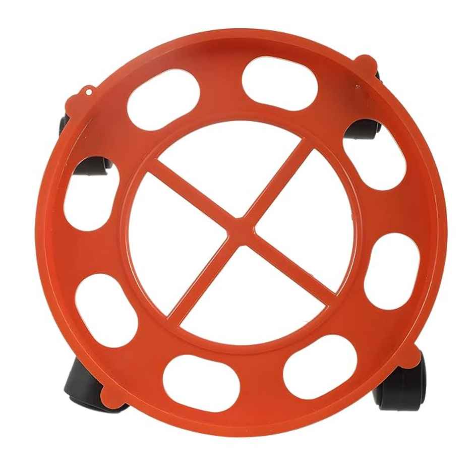 Kuber Industries Pack of 2 LPG Cylinder Trolley with Wheels | Easy Movable Stand | Blue/Red