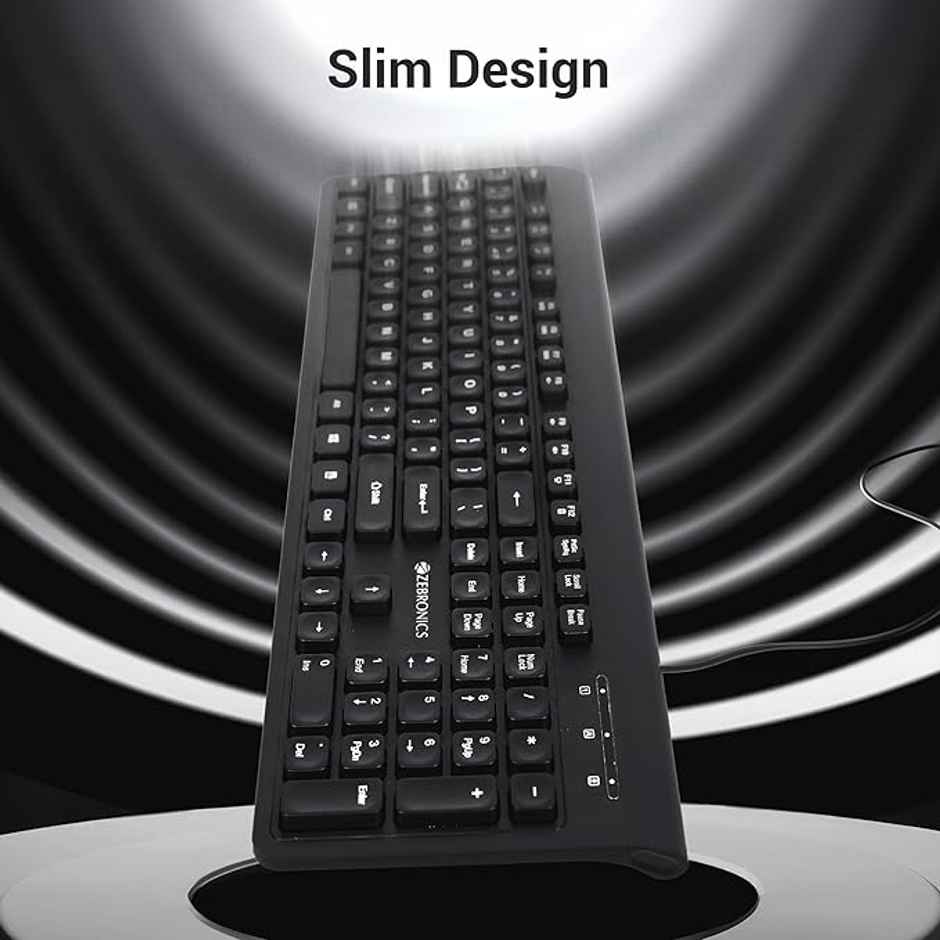 Zebronics K51 Wired Keyboard With 105 Keys, 1.3M Cable Key Usb Interface Slim Plug And Play (Black)