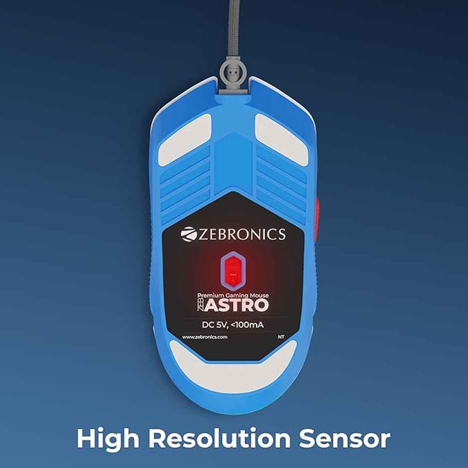 Zebronics Astro Premium Gaming Mouse With Upto Wired 7200 Dpi, 7 Buttons, Braided Cable