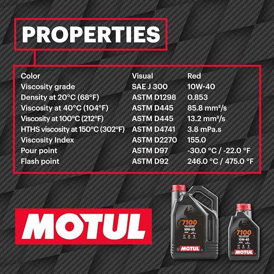 Motul 7100 4T Fully Synthetic 10W-40 Petrol Engine Oil for Bikes (1 L)
