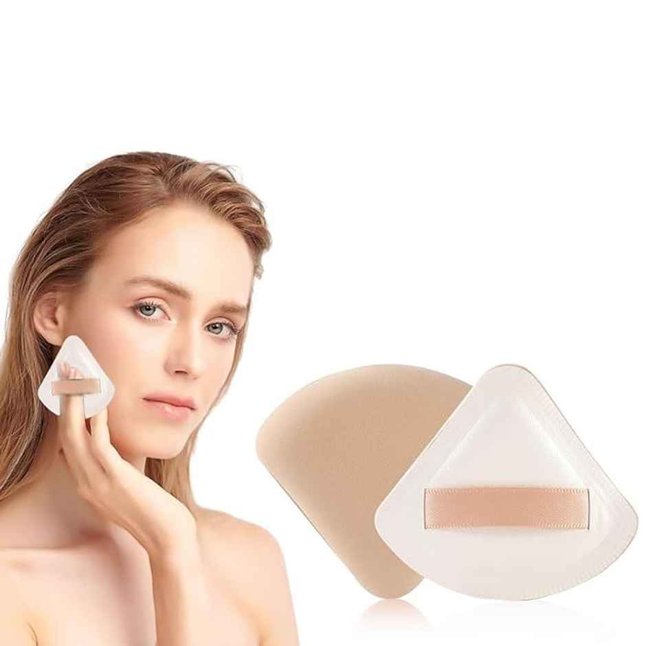 Bronson Professional Fluffy Makeup Puff Triangle Velvety Soft Smooth Coverage And Non Toxic