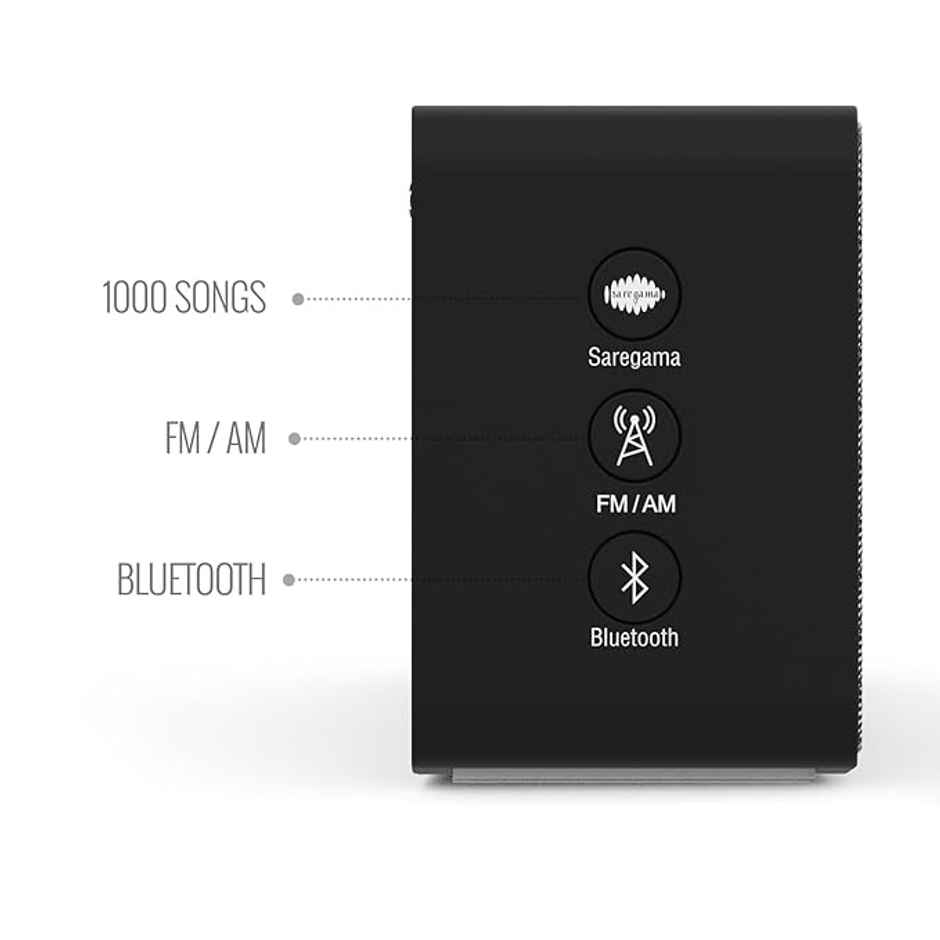Saregama Carvaan Mini+ Portable Music Player | 1000 Preloaded Songs | 10wt Speaker - Moonlight Black