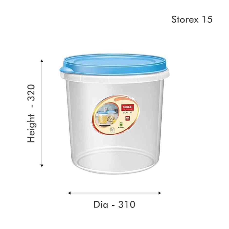 Milton Storex Plastic Stoarge Container With Lid, 15 Litres, Transparent