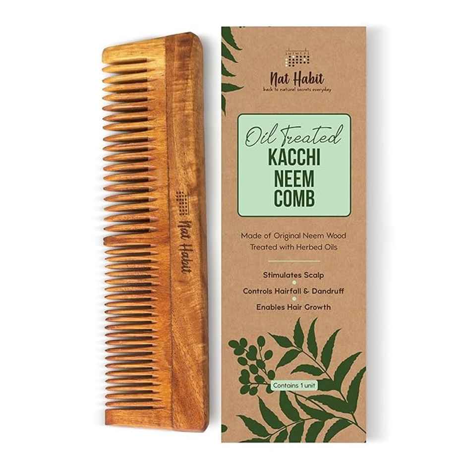 Nat Habit Dual Tooth Wooden Comb Combo