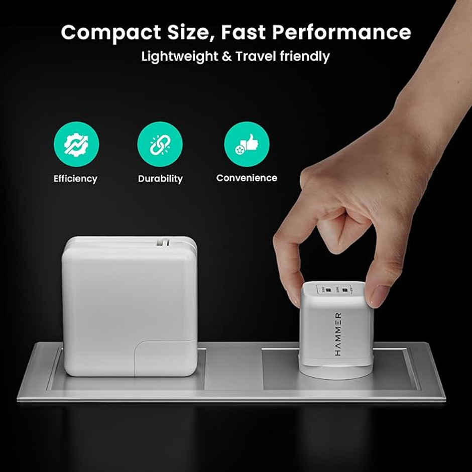 Hammer 45W Fast Gan Charger| For Type C Samsung Mobile| Iphone 16|15| Made In Vietnam| (No Cable)