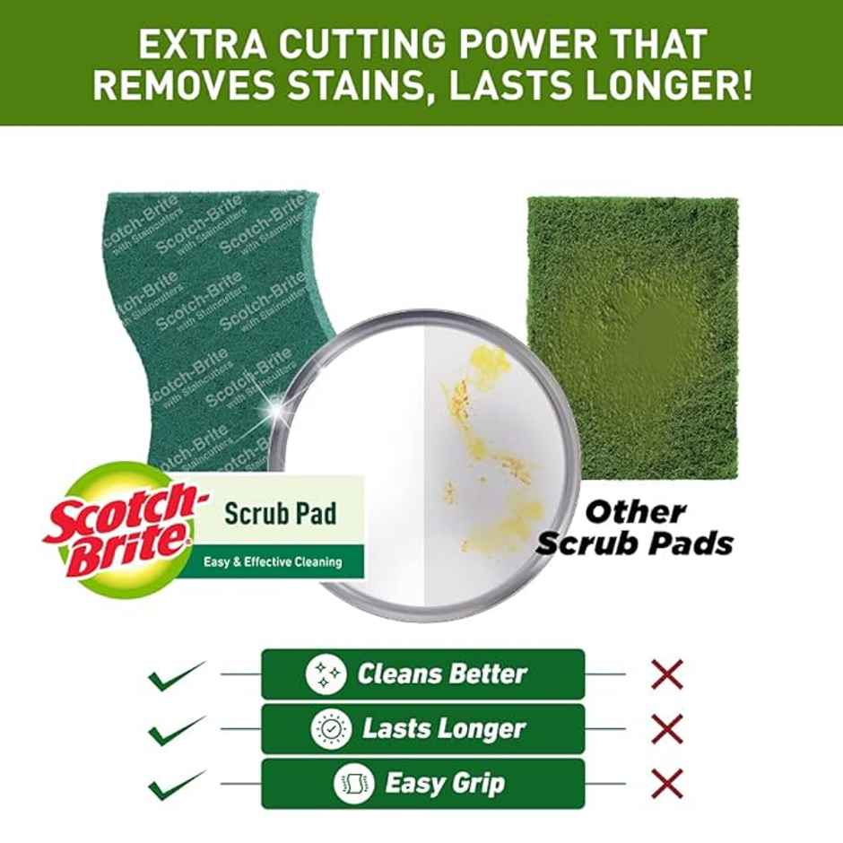 Scotch Brite Scrub Pad and Stainless Steel Scrubber Combo 