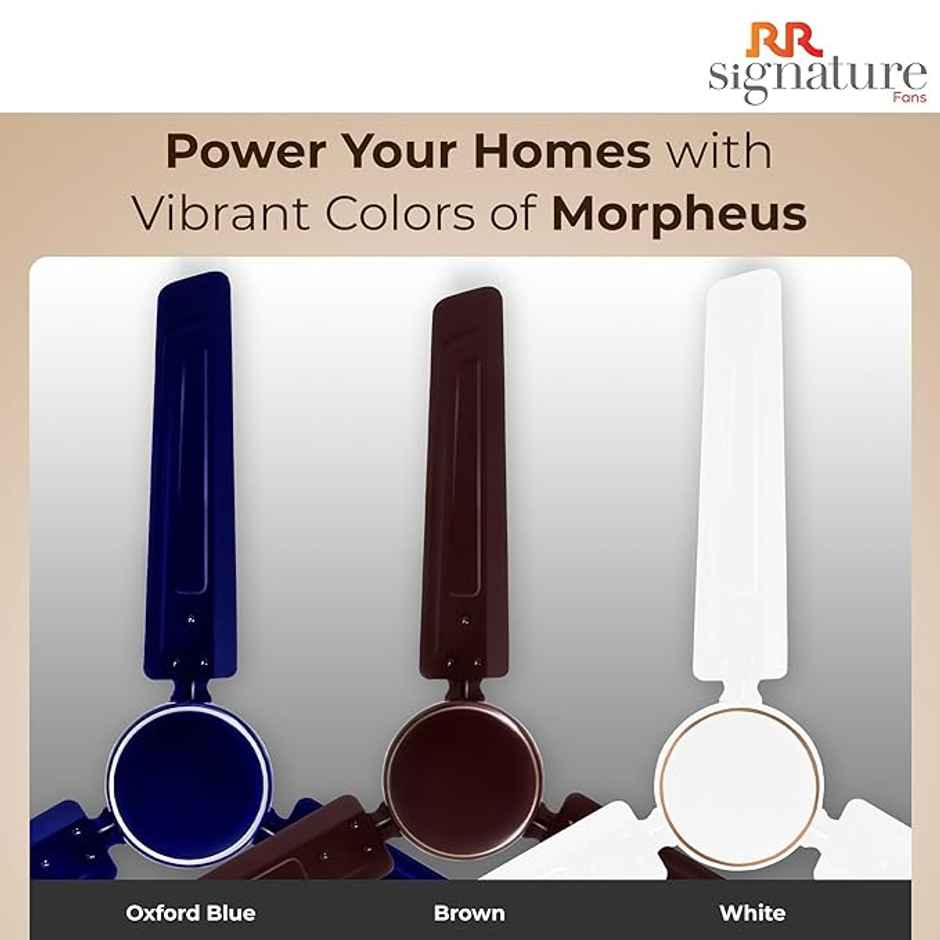 RR Signature Morpheus Ceiling Fan, 1200mm, Star-Rated BEE Certified, High Speed, Brown