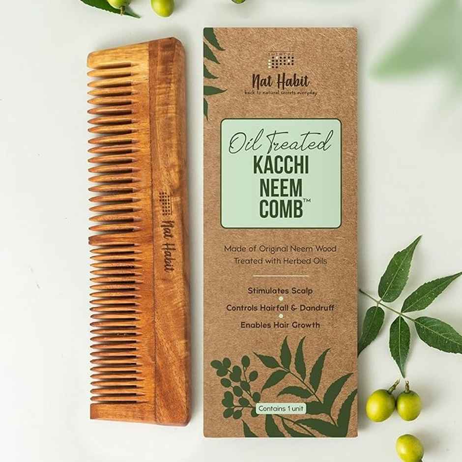 Nat Habit Dual Tooth Wooden Comb Combo