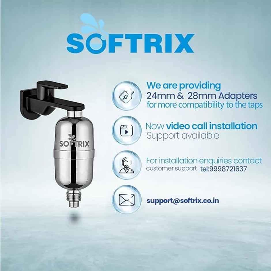 Softrix Universal Shower and Tap Water Filter for Hard Water | Removes Chlorine Limescale Impurities