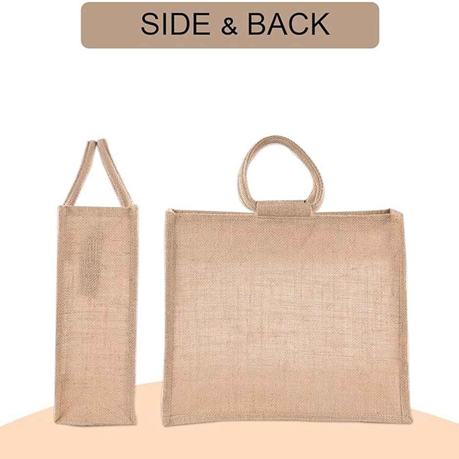 Kuber Industries Reusable Jute Grocery Bags for Shopping | Carry Jhola for Women | Brown