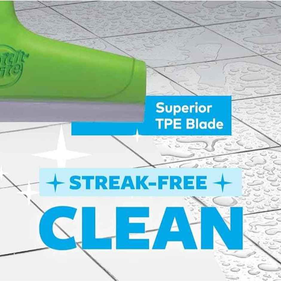 Scotch-Brite Bathroom Squeegee Wiper With Telescopic Handle | 30 CM | Green