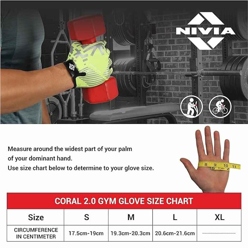 Nivia Coral 2.0 Fitness Gloves | Medium | Green
