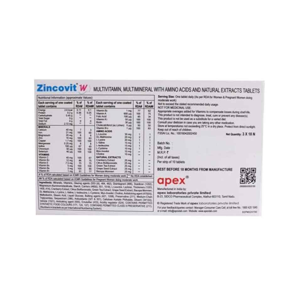 Zincovit W Tablet