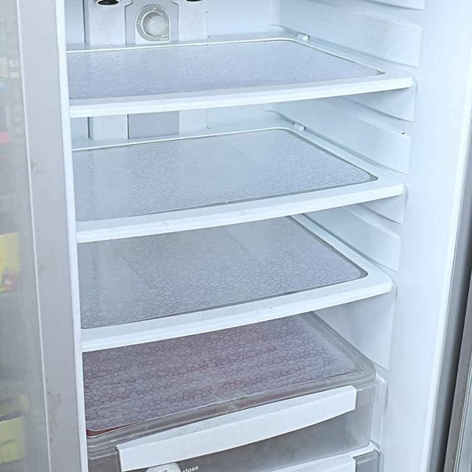 Kuber Industries PVC Refrigerator Drawer Mats | Pack Of 6 | White