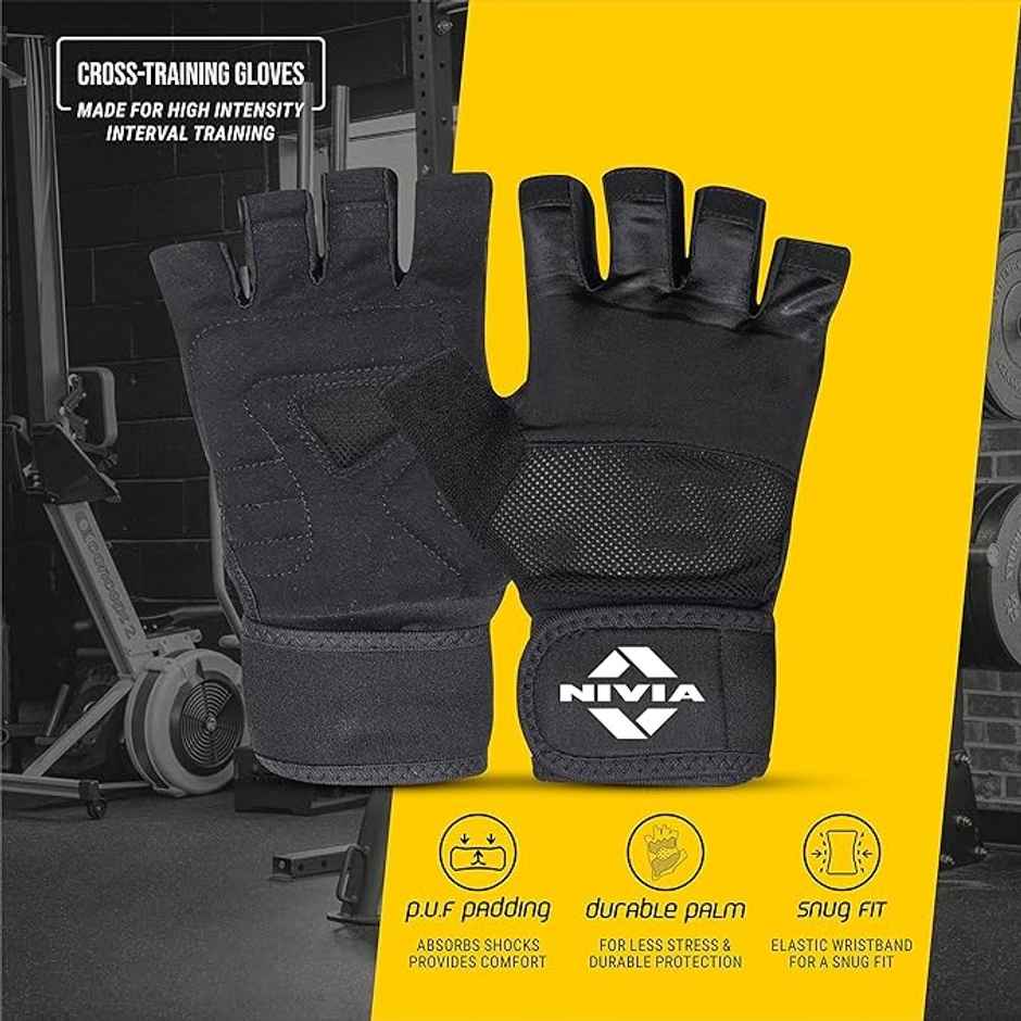 Nivia Enduro Cross Training Gloves | Extra Large | Black