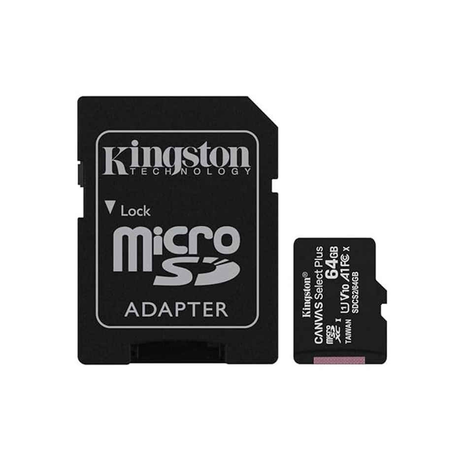 Kingston Canvas Select Plus 64Gb Microsd Card Class 10 Uhs-I 100Mb/S With Adapter (Sdcs2/64Gbin)