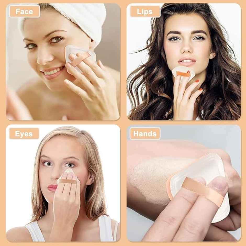 Bronson Professional Fluffy Makeup Puff Triangle Velvety Soft Smooth Coverage And Non Toxic