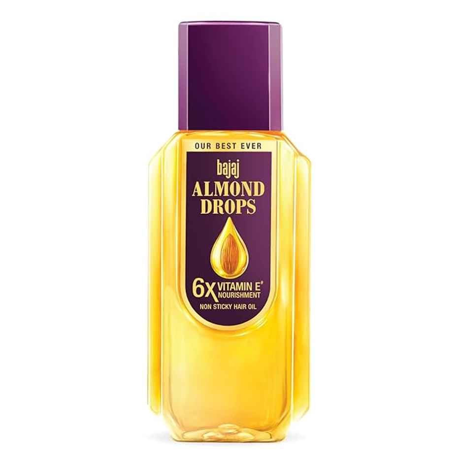 Bajaj Almond Drops Hair Oil | 6X Vitamin E & Almond Oil | Light & Non-Sticky | Hair Fall Control