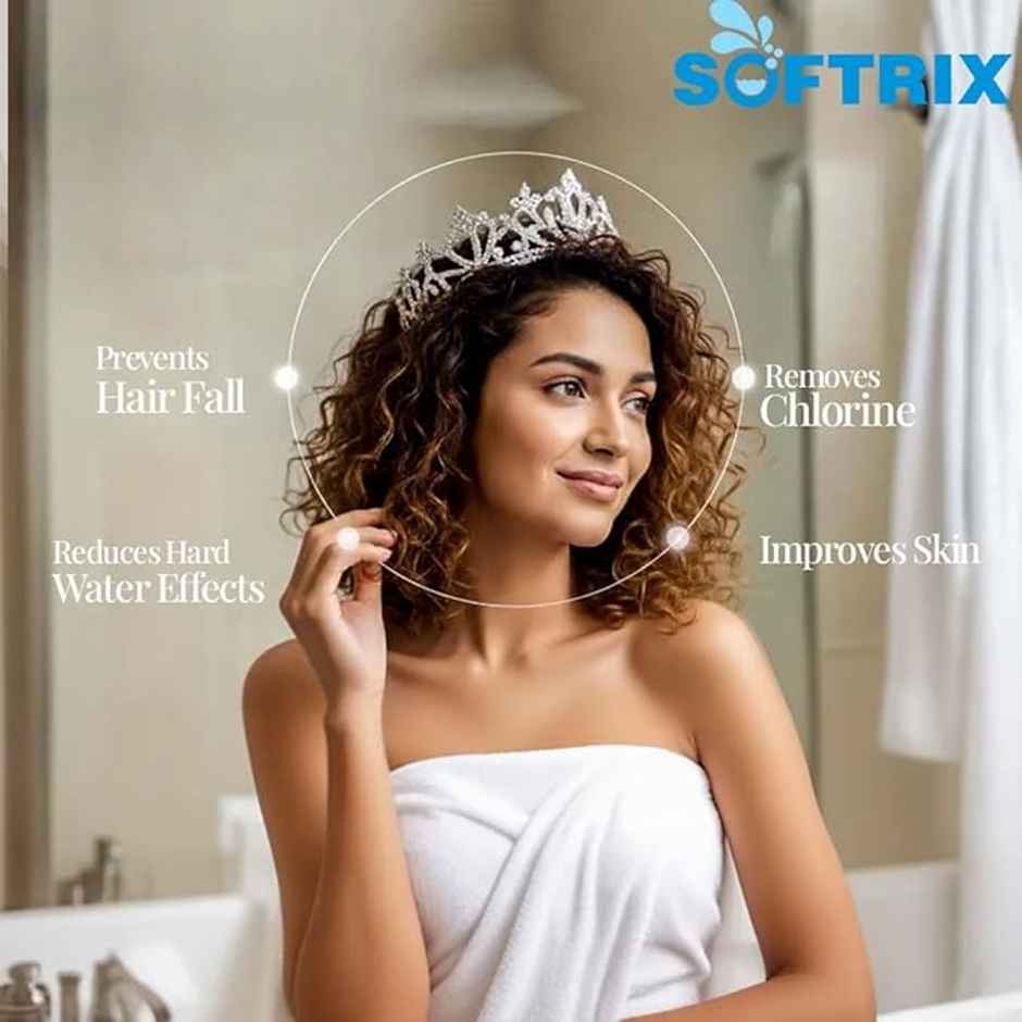 Softrix Universal Shower and Tap Water Filter for Hard Water | Removes Chlorine Limescale Impurities