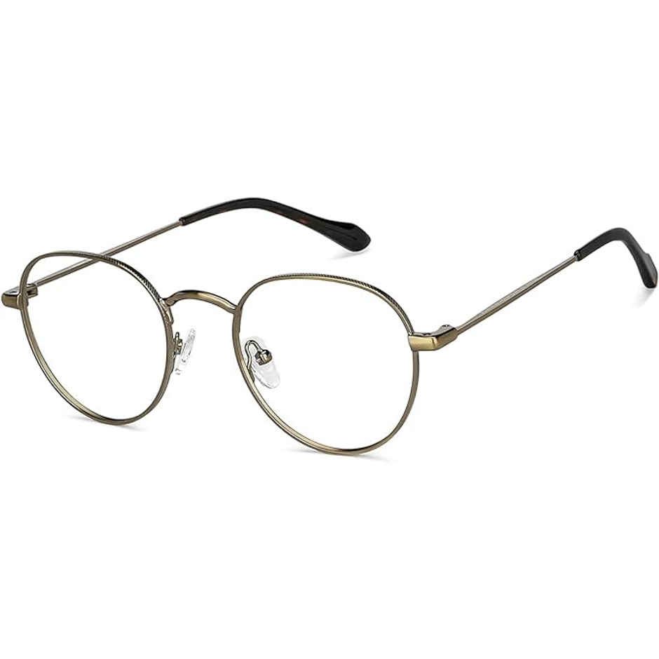 Lenskart Blu Unisex Solid Metal Computer Glasses | Gold - S