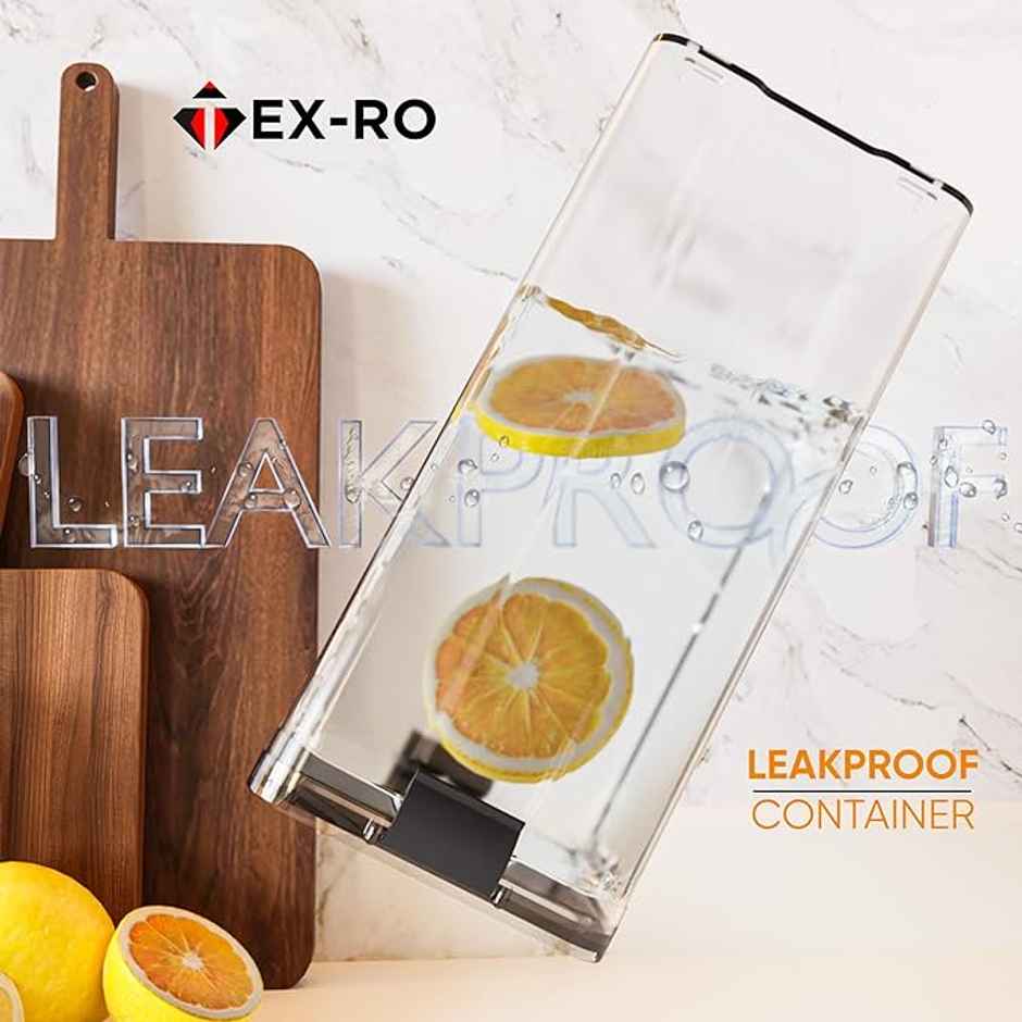 Tex-Ro Black & Transparent Airtight Lockable Plastic Container For Kitchen Organizer - Pack Of 4