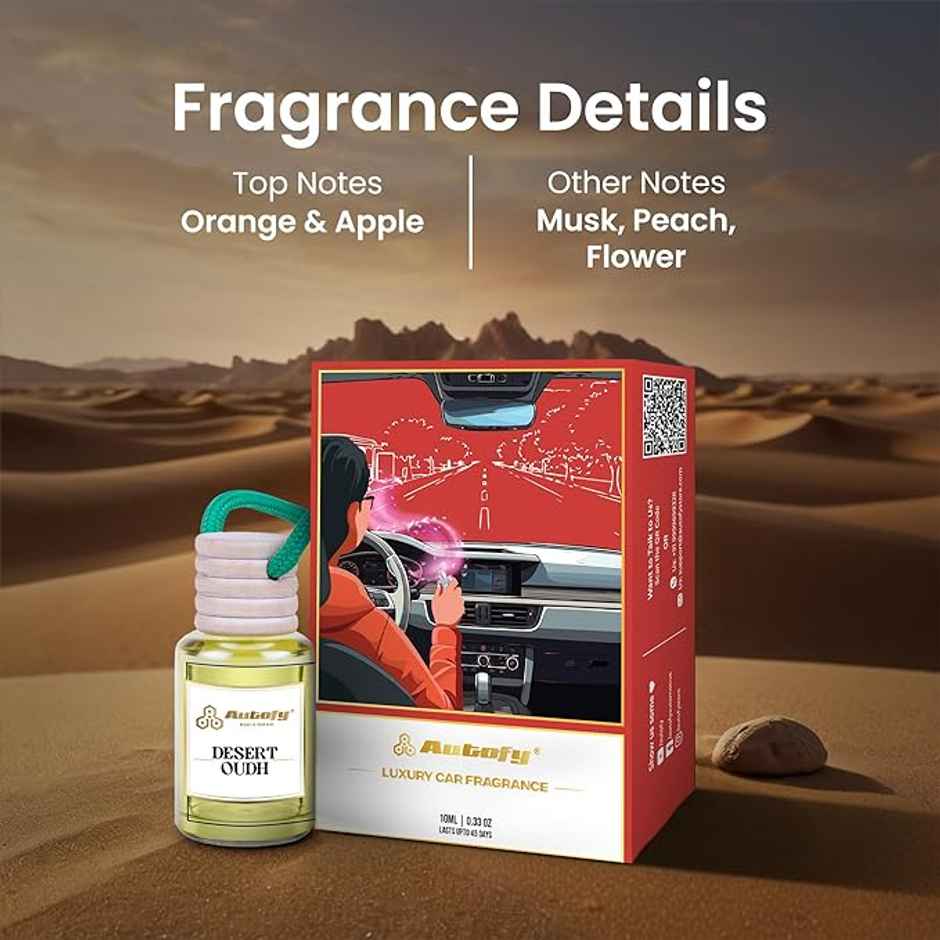 Autofy AIRHAVEN Car Perfume Hanging Car Fragrance Car Air Freshener Long Lasting | Desert Oudh