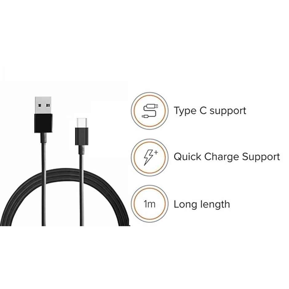 Basics Ind Fast Charging Usb To Type C Charging Cable | Black