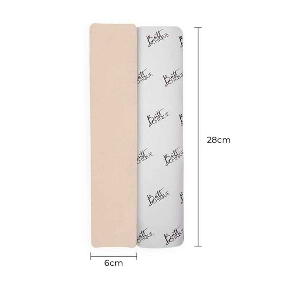 Buttchique Breast Lift Pre-Cut Body Tape Strips (Pack Of 4, Sand) (6 X 28 Cms Strips)