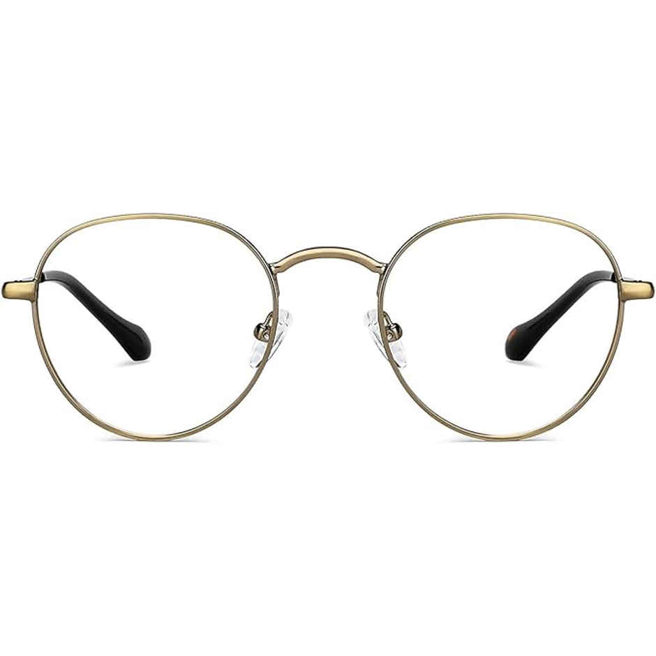 Lenskart Blu Unisex Solid Metal Computer Glasses | Gold - S