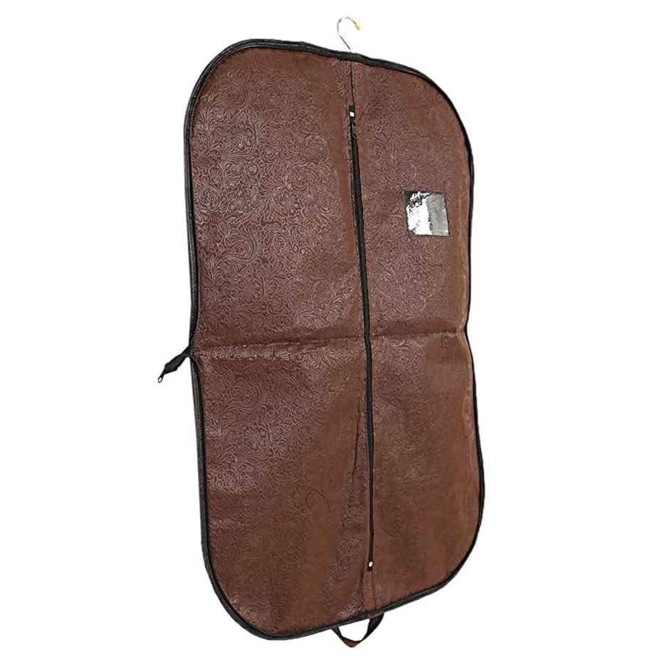 Kuber Industries Exclusive Hanging Blazer Cover Bag for Wardrobe | Jacket | Suit | Dresses|Brown