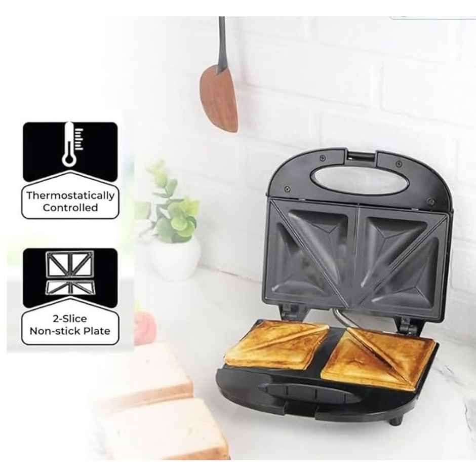 Kenstar SNACKY 750W Sandwich Toaster with Durable Die Cast Aluminium Plates,Power Indicators-Black