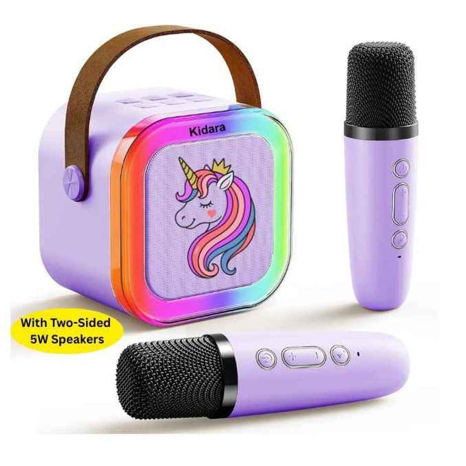 Kidara Unicorn Karaoke Speaker & Mic Set (5 W, Purple)