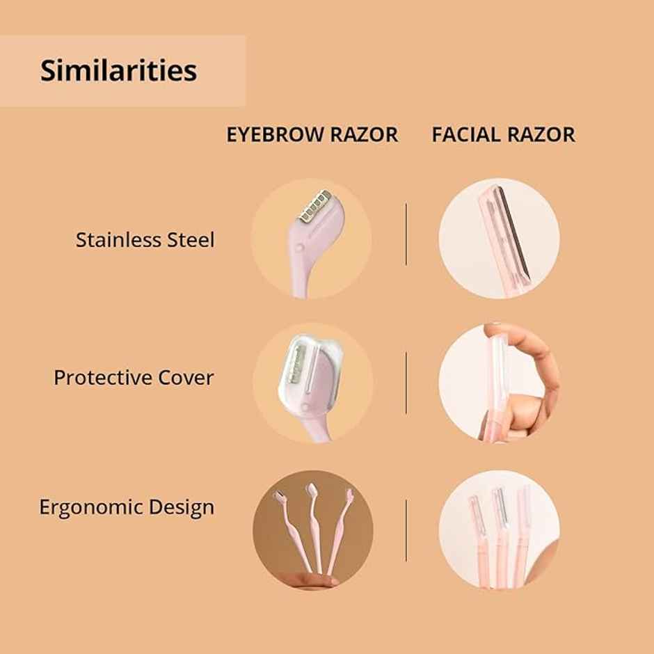 Carmesi Facial Hair Removal Combo (1 Face Razor & 1 Eyebrow Razor)